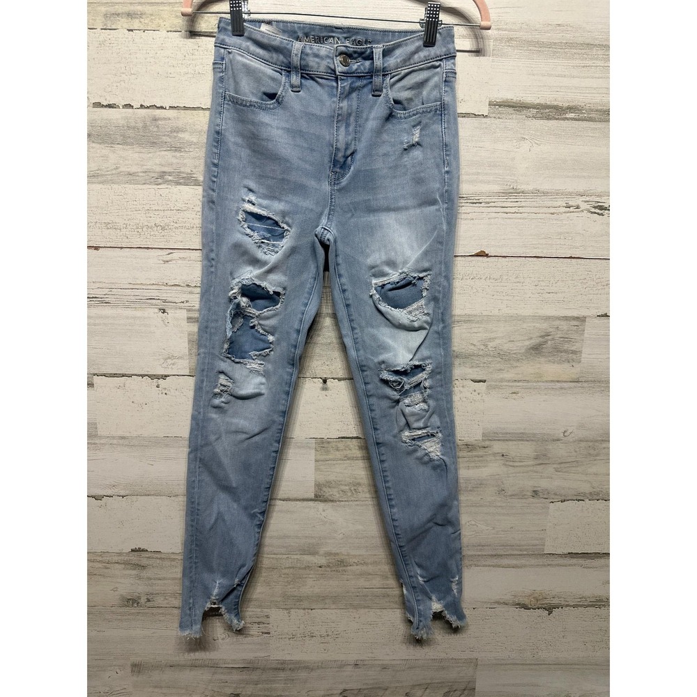 American Eagle Women's Size 4 Regular Distressed Jeggings VGUC